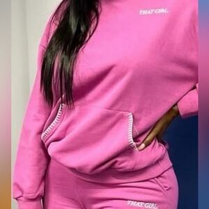 MINAA MONROE That Girl Pink Women's crop hoodie & short’s set